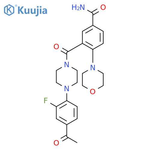 Benzamide,3-[[4-(4-acetyl-2-fluorophenyl)-1-piperazinyl]carbonyl]-4-(4-morpholinyl)- structure