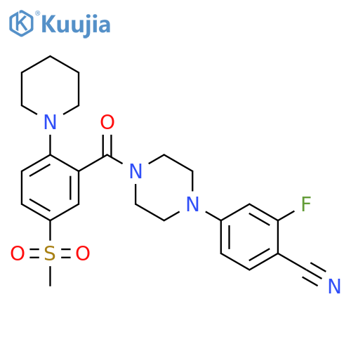 Piperazine,1-(4-cyano-3-fluorophenyl)-4-[5-(methylsulfonyl)-2-(1-piperidinyl)benzoyl]- structure