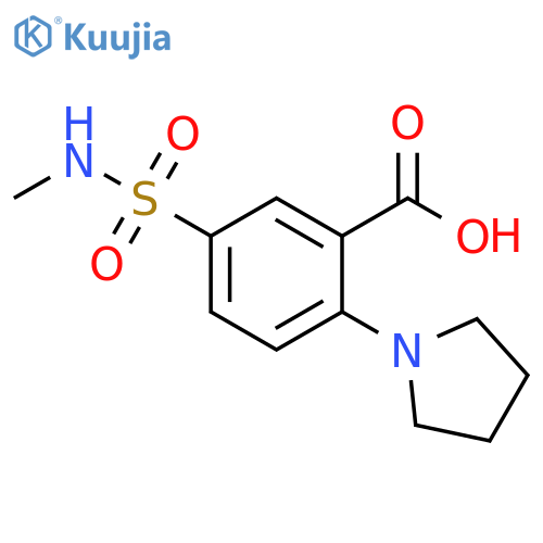 Benzoic acid, 5-[(methylamino)sulfonyl]-2-(1-pyrrolidinyl)- structure