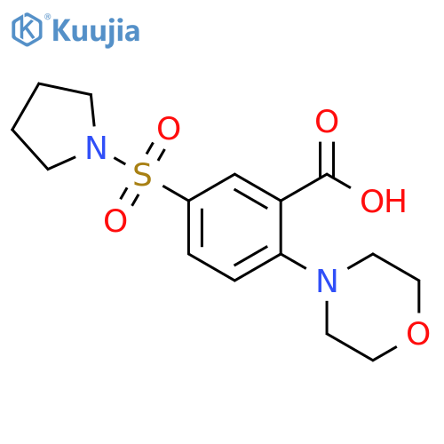 Benzoic acid, 2-(4-morpholinyl)-5-(1-pyrrolidinylsulfonyl)- structure