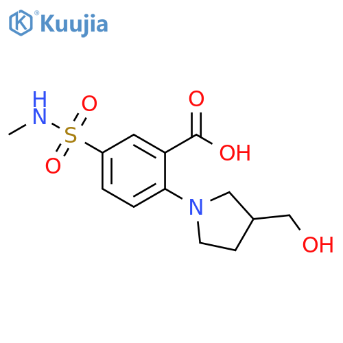Benzoic acid,2-[3-(hydroxymethyl)-1-pyrrolidinyl]-5-[(methylamino)sulfonyl]- structure