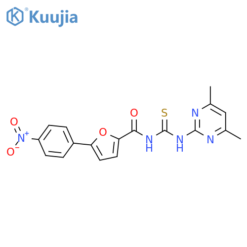 2-Furancarboxamide,N-[[(4,6-dimethyl-2-pyrimidinyl)amino]thioxomethyl]-5-(4-nitrophenyl)- structure