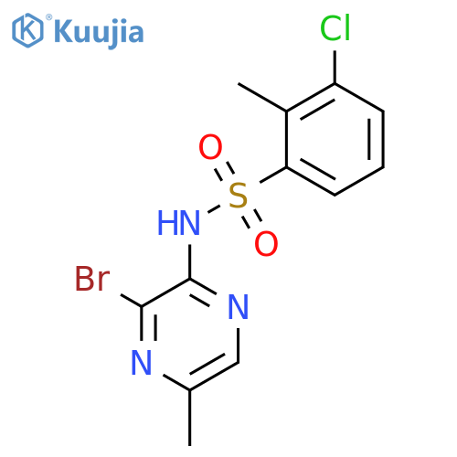 Benzenesulfonamide, N-(3-bromo-5-methylpyrazinyl)-3-chloro-2-methyl- structure