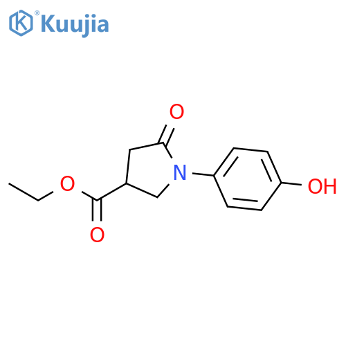 3-Pyrrolidinecarboxylic acid, 1-(4-hydroxyphenyl)-5-oxo-, ethyl ester structure