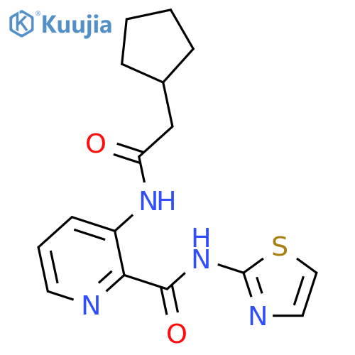 2-PYRIDINECARBOXAMIDE, 3-[(CYCLOPENTYLACETYL)AMINO]-N-2-THIAZOLYL- structure
