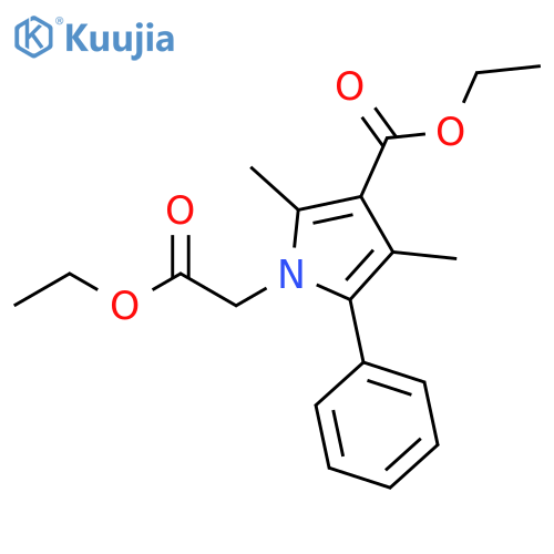 1H-Pyrrole-1-acetic acid, 3-(ethoxycarbonyl)-2,4-dimethyl-5-phenyl-,ethyl ester structure