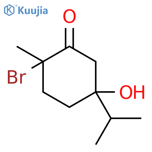CYCLOHEXANONE, 2-BROMO-5-HYDROXY-2-METHYL-5-(1-METHYLETHYL)- structure