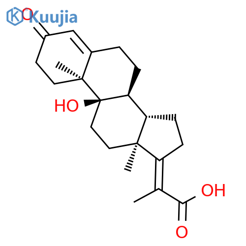Pregna-4,17(20)-diene-20-carboxylic acid, 9-hydroxy-3-oxo-, (17E)- structure
