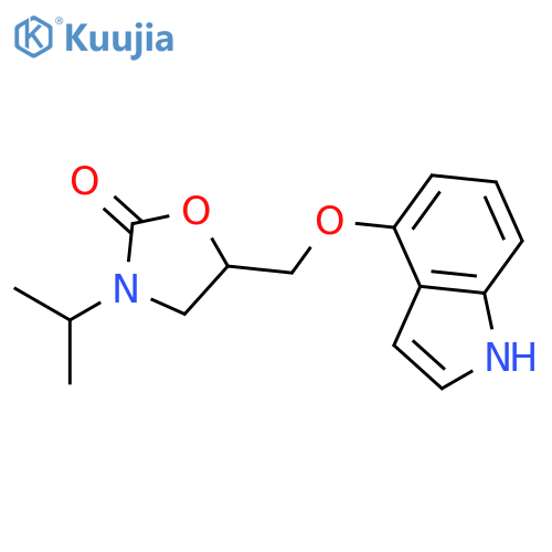 2-Oxazolidinone, 5-[(1H-indol-4-yloxy)methyl]-3-(1-methylethyl)-, (±)- structure