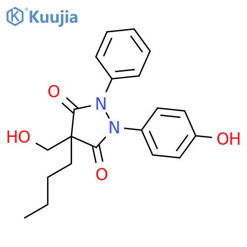4-butyl-4-(hydroxymethyl)-1-(4-hydroxyphenyl)-2-phenylpyrazolidine-3,5-dione structure