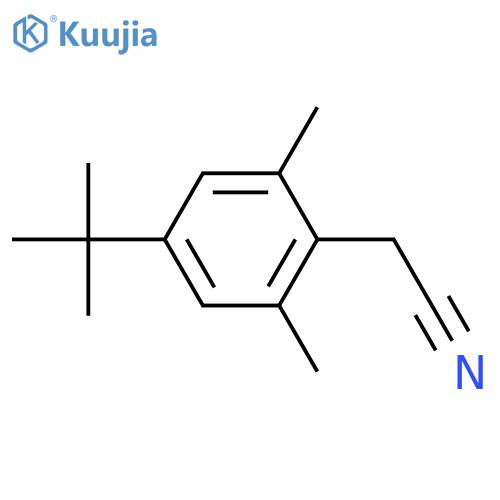 (4-\u200btert-\u200bButyl-\u200b2,\u200b6-\u200bdimethylphenyl)\u200bacetonitrile structure