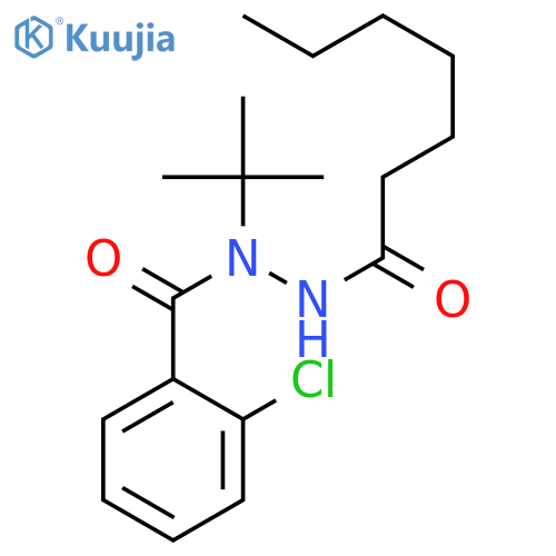 Benzoic acid, 2-chloro-, 1-(1,1-dimethylethyl)-2-(1-oxoheptyl)hydrazide structure