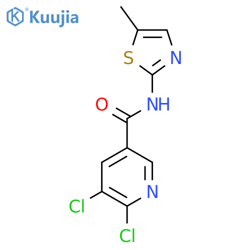 5,6-dichloro-N-(5-methyl-1,3-thiazol-2-yl)pyridine-3-carboxamide structure