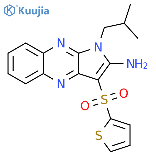 1-(2-methylpropyl)-3-(thiophene-2-sulfonyl)-1H-pyrrolo2,3-bquinoxalin-2-amine structure
