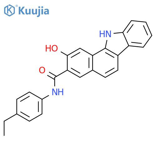 11H-Benzo[a]carbazole-3-carboxamide, N-(4-ethylphenyl)-2-hydroxy- structure