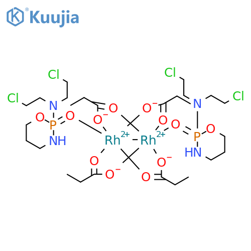 Rhodium, bis[N,N-bis(2-chloroethyl)tetrahydro-2H-1,3,2-oxazaphosphorin-2-amine 2-oxide-O2]tetrakis[μ-(propanoato-O:O')]di-, (Rh-Rh) (9CI) structure