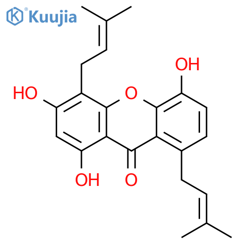 1,3,5-trihydroxy-4,8-di(3-methylbut-2-enyl)-xanthone structure