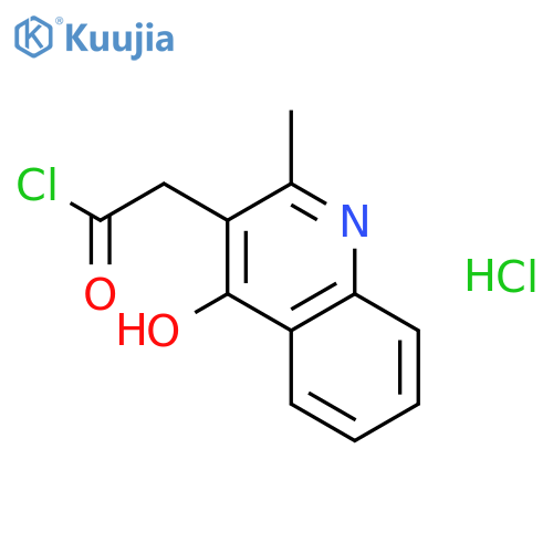 3-QUINOLINEACETYL CHLORIDE, 4-HYDROXY-2-METHYL-, HYDROCHLORIDE structure