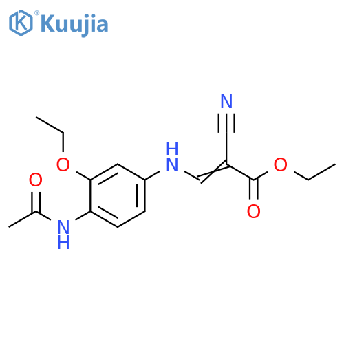 Ethyl 3-((4-acetamido-3-ethoxyphenyl)amino)-2-cyanoacrylate structure
