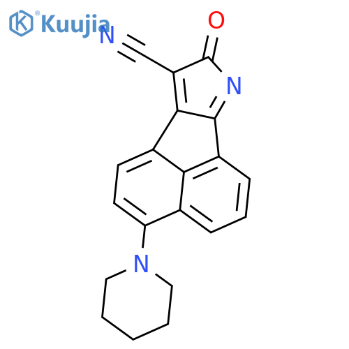 8H-Acenaphtho[1,2-b]pyrrole-9-carbonitrile, 8-oxo-3-(1-piperidinyl)- structure