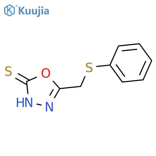 1,3,4-OXADIAZOLE-2(3H)-THIONE, 5-[(PHENYLTHIO)METHYL]- structure