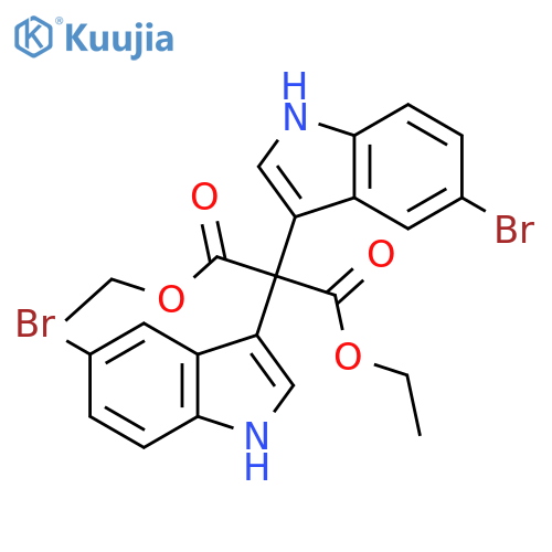 PROPANEDIOIC ACID, BIS(5-BROMO-1H-INDOL-3-YL)-, DIETHYL ESTER structure