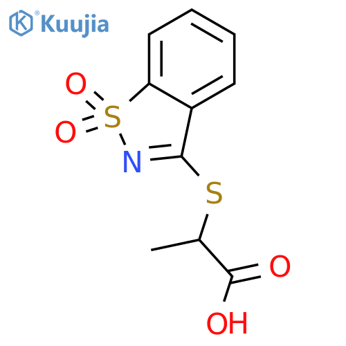 2-(1,1-Dioxo-1,2-benzothiazol-3-yl)sulfanylpropanoic Acid structure