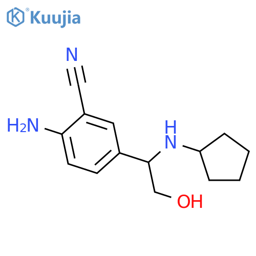 Benzonitrile, 2-amino-5-[1-(cyclopentylamino)-2-hydroxyethyl]- structure
