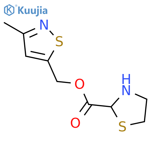 2-Thiazolidinecarboxylic acid, (3-methyl-5-isothiazolyl)methyl ester structure