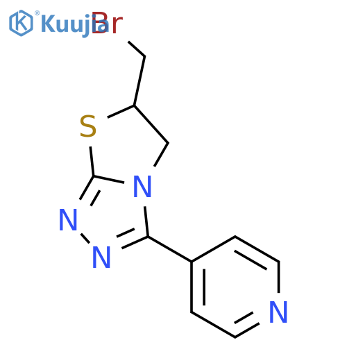 4-6-(Bromomethyl)-5H,6H-1,2,4triazolo3,4-b1,3thiazol-3-ylpyridine structure