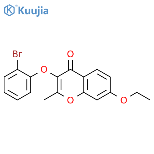 3-(2-bromophenoxy)-7-ethoxy-2-methylchromen-4-one structure