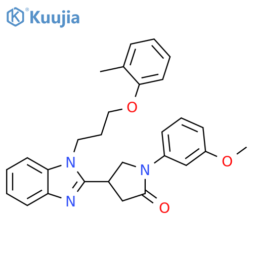 1-(3-methoxyphenyl)-4-{1-3-(2-methylphenoxy)propyl-1H-1,3-benzodiazol-2-yl}pyrrolidin-2-one structure