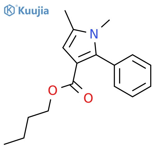 1H-PYRROLE-3-CARBOXYLIC ACID, 1,5-DIMETHYL-2-PHENYL-, BUTYL ESTER structure