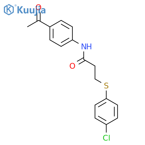 N-(4-acetylphenyl)-3-[(4-chlorophenyl)sulfanyl]propanamide structure