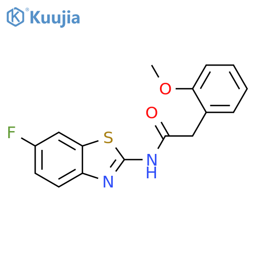 N-(6-fluoro-1,3-benzothiazol-2-yl)-2-(2-methoxyphenyl)acetamide structure