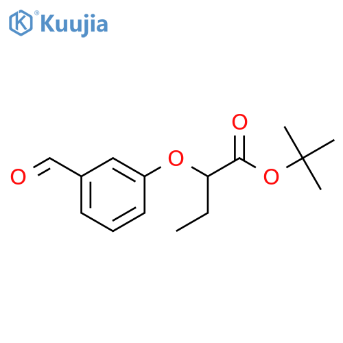 BUTANOIC ACID, 2-(3-FORMYLPHENOXY)-, 1,1-DIMETHYLETHYL ESTER structure