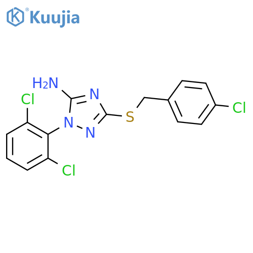 1H-1,2,4-Triazol-5-amine,3-[[(4-chlorophenyl)methyl]thio]-1-(2,6-dichlorophenyl)- structure