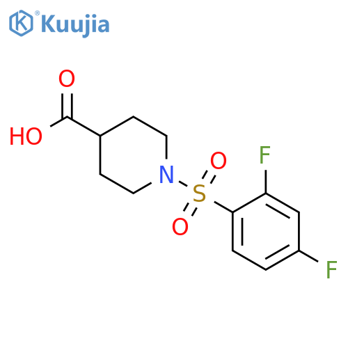 1-(2,4-difluorobenzenesulfonyl)piperidine-4-carboxylic acid structure