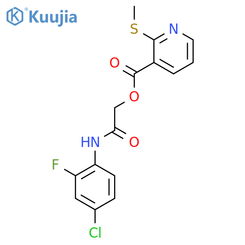 [(4-Chloro-2-fluorophenyl)carbamoyl]methyl 2-(methylsulfanyl)pyridine-3-carboxylate structure