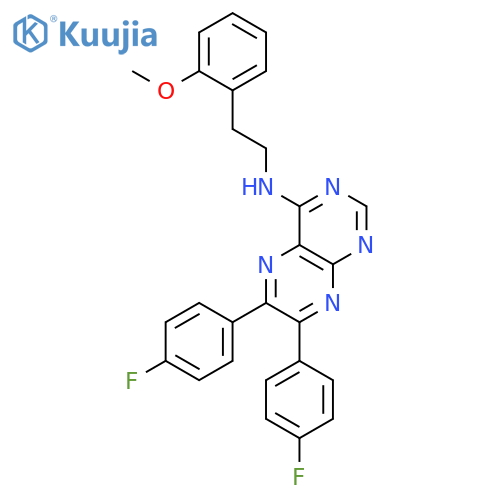 4-PTERIDINAMINE, 6,7-BIS(4-FLUOROPHENYL)-N-[2-(2-METHOXYPHENYL)ETHYL]- structure