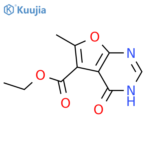 ethyl 6-methyl-4-oxo-3H,4H-furo[2,3-d]pyrimidine-5-carboxylate structure