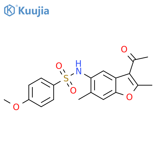 N-(3-acetyl-2,6-dimethyl-1-benzofuran-5-yl)-4-methoxybenzenesulfonamide structure