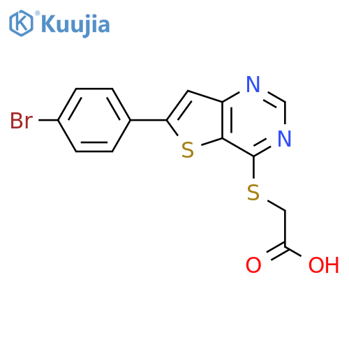 2-{6-(4-bromophenyl)thieno3,2-dpyrimidin-4-ylsulfanyl}acetic acid structure