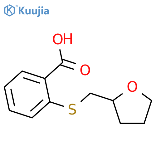 2-{[(oxolan-2-yl)methyl]sulfanyl}benzoic acid structure