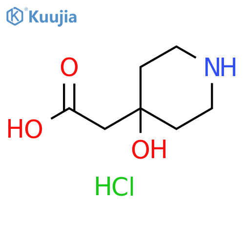 2-(4-hydroxy-4-piperidyl)acetic acid;hydrochloride structure