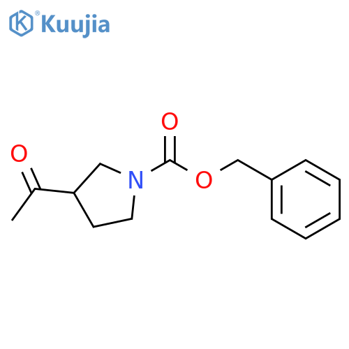 1-Pyrrolidinecarboxylic acid, 3-acetyl-, phenylmethyl ester structure