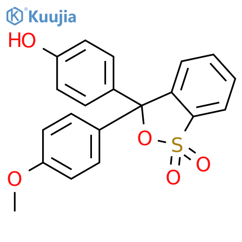 PHENOL, 4-[3-(4-METHOXYPHENYL)-1,1-DIOXIDO-3H-2,1-BENZOXATHIOL-3-YL]- structure