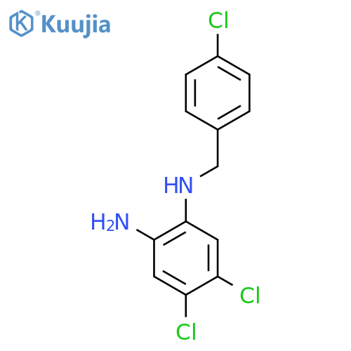 1,2-BENZENEDIAMINE, 4,5-DICHLORO-N-[(4-CHLOROPHENYL)METHYL]- structure