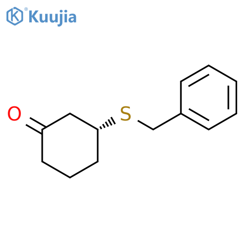 Cyclohexanone, 3-[(phenylmethyl)thio]-, (3R)- structure