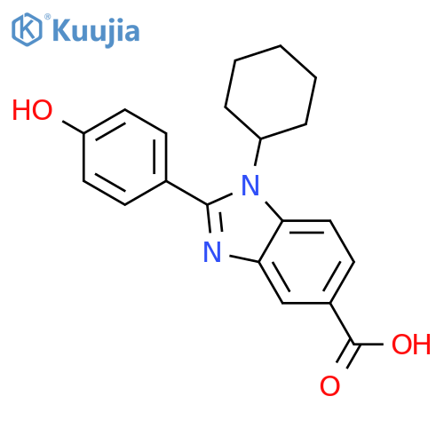 1H-Benzimidazole-5-carboxylic acid, 1-cyclohexyl-2-(4-hydroxyphenyl)- structure
